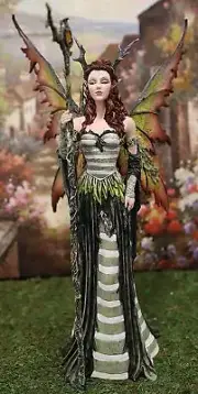Ebros Greenwoman Dryad Fairy with Merlin's Staff Statue 19" Tall Amy Brown Fae