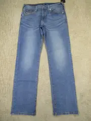 True Religion Jeans Men 34x34 Blue Ricky Pants Denim Light Wash World Tour
