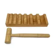 Wooden Swage Bending Block Set Jewellery Forming Tool Wood with Hammer