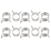 Spring Hose Clamp, 10pcs 65Mn Steel 12mm Low Pressure Air Clip, Nickel Plated