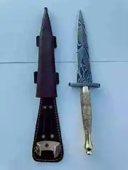 FAIRBAIRN SYKES COMMANDO DAGGER KNIFE BRASS HANDLE FIGHTING DAGGER W/Sheath