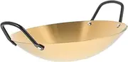 Hoement Double Handle Non-Stick Pan Stainless Steel Wok Pot Heat Resistant Safe to Use Suitable for Kinds of Cooking