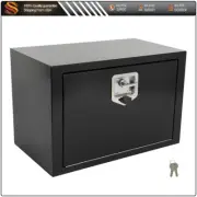 24"x14"x16" Black Storage Tool Box W/2x Chain + 1x Lock Wholesale For Truck RV