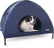 K&H Pet Products Original Pet Cot Tent, Portable Dog House, Dog Shade & Weather Shelter, Elevated Cot Dog Bed, Navy Blue, Large 30 X 42 X 32 Inches