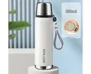 550ml Insulated Stainless Steel Water Bottle,BPA Free Leakproof Thermos Bottle,Keep Drinks Hot or Cold For Hours-White