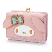 my melody head pink PU short wallet purse card handbag money bag fold purses