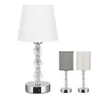 Bedside Table Lamp Touch Bedroom Crystal Nightstand USB Charger 3 Way Dimmer