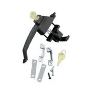 Screen & Storm Door Lock, Out Swinging, Push-Button, Colonial Black