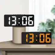 Acrylic/Mirror Voice Control Snooze Electronic LED Digital Alarm Clock - Powe...