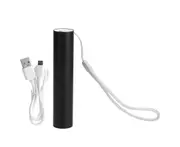 Portable Waterproof LED Flashlight USB Rechargeable Torch Mini Mobile Phone Power Bank (black)