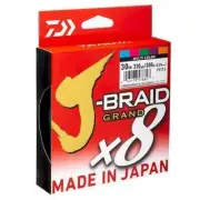 Brand New - Daiwa J Braid Grand x8 300m Multi Colour PE Fishing Line - Choose Lb