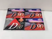 4 TDK D60 High Output Normal Bias Blank Cassette Tapes