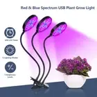 USB Plant Grow Light Red & Blue Spectrum Adjustable Desktop Clamp Growing 6 AU