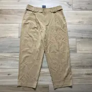 Club Monaco Women's Self Buckle Wool Blend Pants Size 14 Camel