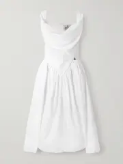 [Vivienne Westwood] Vivienne Westwood - Sunday Gathered Cotton-poplin Dress - White - IT42 IT 42 White