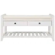 Wateday Entryway Storage Bench 14" W, Wood Frame Linen Upholstery W/ Drawers
