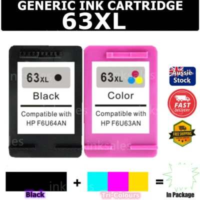 Generic 63XL 63 XL Ink For HP Deskjet 1110 3630 2130 Envy 4520 Officejet 5230