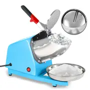 YOPOWER Electric Ice Crusher, 65KG/hr Electric Shaved Ice Machine, Stainless Steel Snow Cone Maker with Cover and Bowl for Home Use, Blue