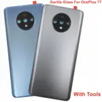 GORILLA GLASS 適用於 ONEPLUS 7T 原裝全新後蓋門硬電池蓋後殼外殼 + 相機鏡頭 + 粘合劑更換