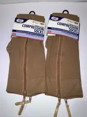 North American Health & Wellness Knee High Open Toe Zipper Compression Socks XL