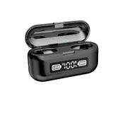 F9-43 Wireless Earphones 9D Stereo 5.0 TWS Wireless headset Bluetooth Headphone LED Display Power Bank With Microphone fo Android/iOS - Black