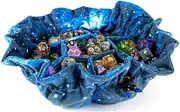 Metallic Dice Games Velvet Compartment Dice Bag with Pockets, Galaxy