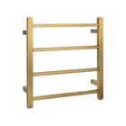 Brushed Yellow Gold Square Electric Heated Towel Rack 4 Bars Towel Rail