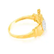 9ct Yellow Gold King Heart Shaped Diamond Ring, Q