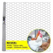 Galvanized Poultry Net - 72in X 100 FT Fencing | Chicken Wire 1" Hole SIMBASTEEL