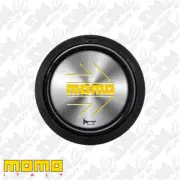 GENUINE MOMO ARROW Shiny Silver / Yellow Flat Lip Horn Button (Two Point)