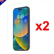 2xTempered Glass Screen Protector Fr iPhone 16 15 14 13 12 11 Pro XR XS Max 8 SE