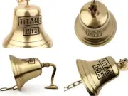6" Titanic1912 Brass Ship Bell Wall Mounted Bracket Nautical Home Decor