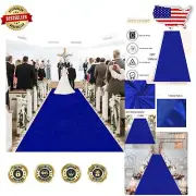 Romantic Royal Blue Velvet Aisle Runner for Weddings - Easy to Install 4x20FT