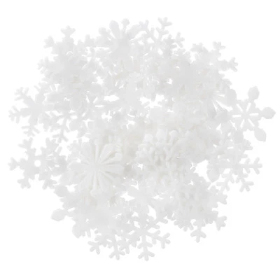 50pcs Glow in the Dark Snowflake Fluorescent Plastic Wall Stickers, White