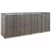 NNEVL Quadruple Wheelie Bin Shed Grey 274x80x117 cm Poly Rattan