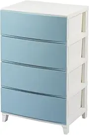 [SANKA] Rooms Storage Chest, Sand Blue, Wide, 4 Tiers (Width 21.3 x Depth 16.5 x Height 34.3 inches (54 x 42 x 87.5 cm), Pull Out and Tighten Drawers, Scratch-Resistant Matte Processing Panel, Easy