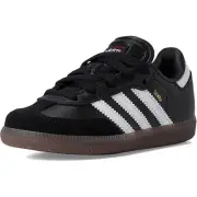 NWT adidas Unisex Big Kid Samba Indoor Sneaker, Black/White/Gum-Size 4.5