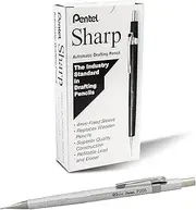 Pentel Sharp Mechanical Pencil, (0.5mm), Metallic Silver Barrel, Box of 12 (P205Z)