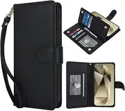 [Procarcasa] for Galaxy S21 Ultra Wallet Case,for Sasmung Galaxy S21 Ultra 5G Case [7 Card Holders][Wrist Strap] PU Leather Wallet Shockproof Stand Kickstand Magnetic Clourse Phone Cover-Black
