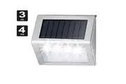 SpringUp 4pcs Outdoor Solar Powered LED Garden Stair Step Light Stainless Wall Pathway