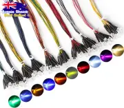 100Pcs 5mm Pre-Wired 12V LED Light Emitting Diodes 10 Color Kit