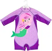 [Zoocchini] Baby/Toddler Rash Guard One-Piece Swimsuit – UPF 50+ Quick-Dry 3/4 Sleeve Surf Suit, Mia the Mermaid, 2-3 Years