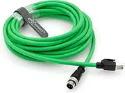 M12-D-Code Ethernet-Cable for Industrial Camera M12 4 Pin Male D Code to RJ45 Shielded Cat5e Ethernet High Flexible Waterproof Cable 8M