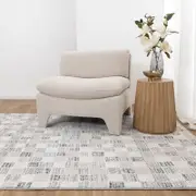 Brand Ventures Dorado Grey Beige Checkered Rug