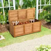 Wood Storage Box with Large Storage Space for Patio & Backyard