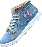 [Gaorui] Men's Fashion Canvas Shoes High Top Lace Up Sneakers Casual Students Sport Flats