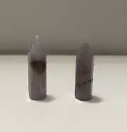 Natural Amethyst Crystal Mini Obelisk Tower Point - 2 pieces - 1 1/2 inch tall