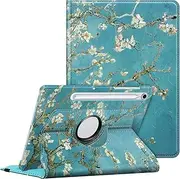 [FINTIE] Rotating Case for Samsung Galaxy Tab S9 FE 5G 10.9 Inch/Galaxy Tab S9 11 Inch 2023 with S Pen Holder, 360 Degree Swiveling Stand Cover Auto Sleep/Wake, Blossom, ESBH075