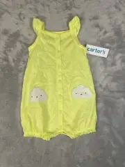 Carter’s NWT Baby Cloud Snap-Up Romper Neon Yellow 12 Month