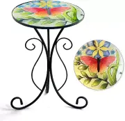 Outdoor Side Table Small Outdoor Table12" round Patio Side Table End Table Glass
